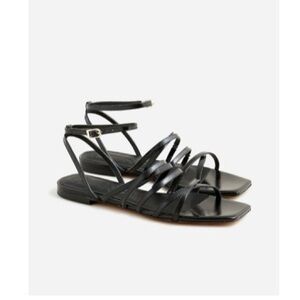 J. Crew Black Multi-Strap Ankle Sandals